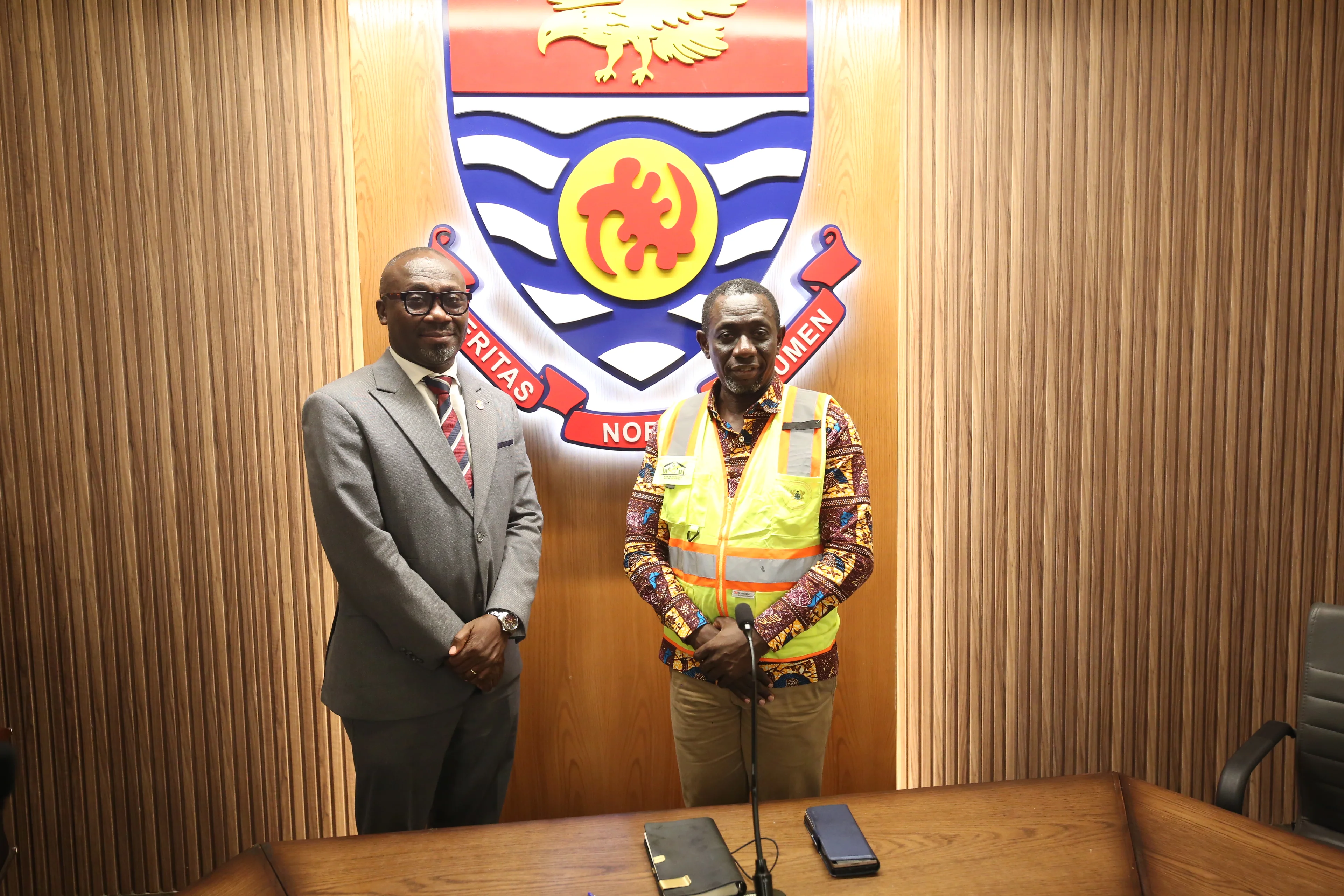 The Vice-Chancellor and Registrar with the ADB team