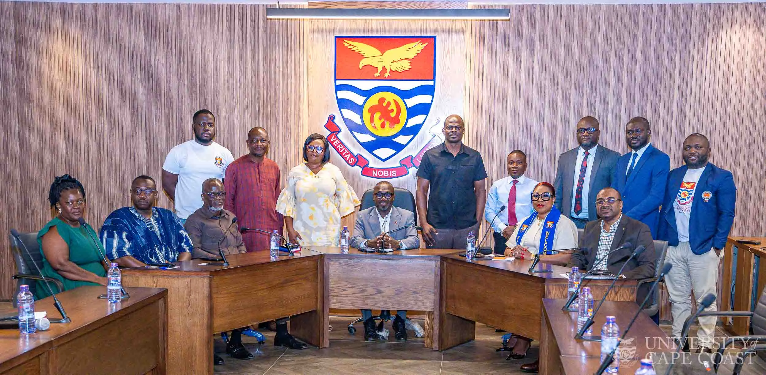 The Vice-Chancellor and Registrar with the ADB team